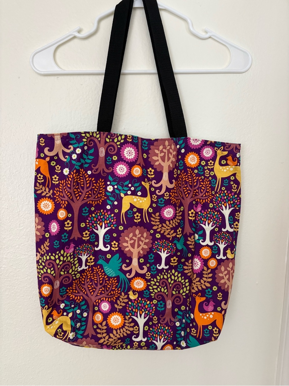 Floral Forest Tote Bag Reversible Seasonal Woodland Cute Handmade One of a Kind